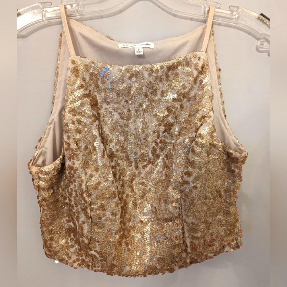 Emerald Sundae gold sequin top